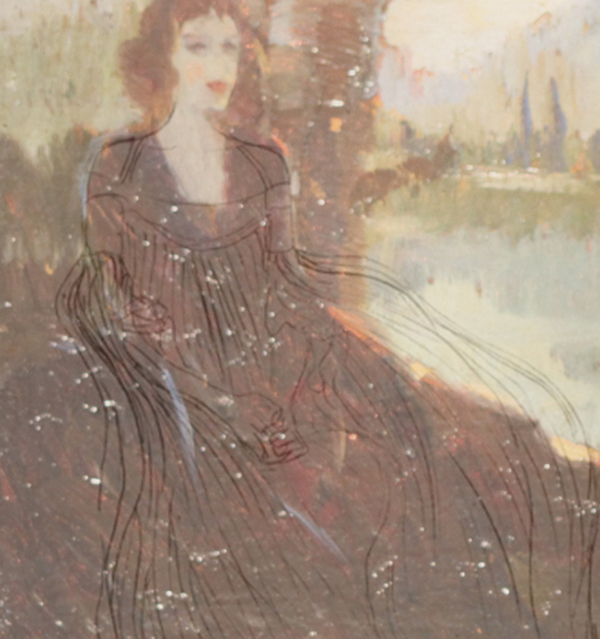 Egon Schiele - Gustav Klimt, Studio speculare, sovrapposizione figura - disegno